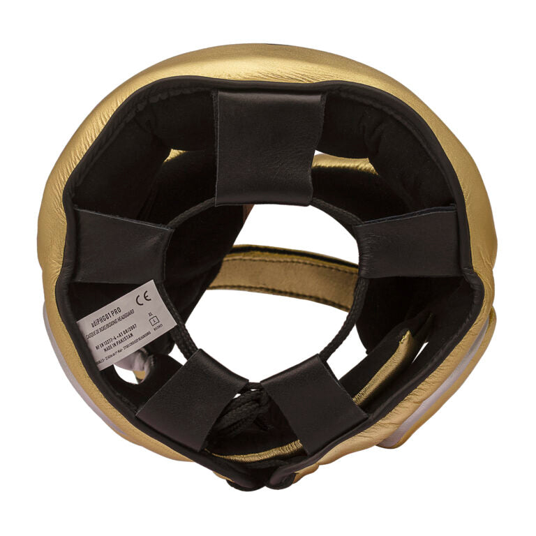 adidas Adistar Pro Leather Head Guard – Metallic Gold Black